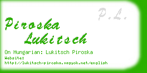 piroska lukitsch business card